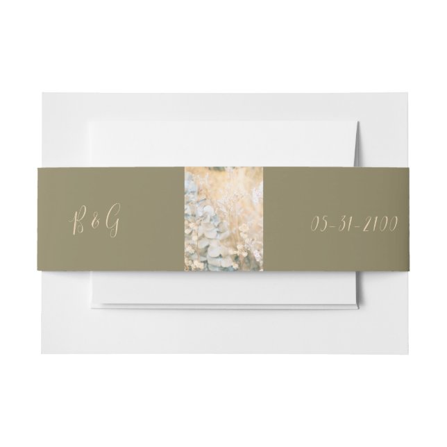 Cintas Para Invitaciones Pastel Wildflower Meadow Boda (Anverso Ejemplo)