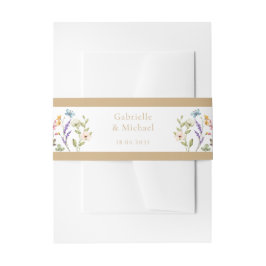Cintas Para Invitaciones Pastel Wildflower Wedding Beige Border