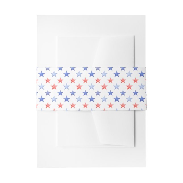 Cintas Para Invitaciones Patriotic Red & Blue Stars  (Anverso Ejemplo)