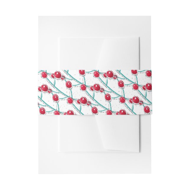 Cintas Para Invitaciones Patrón alegre navideño (Anverso Ejemplo)