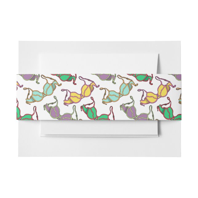 Cintas Para Invitaciones Patrón Bra multicolor (Anverso Ejemplo)