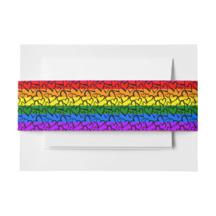 Cintas Para Invitaciones Patrón cardíaco arco iris
