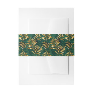 Cintas Para Invitaciones Patrón continuo con helechos dorados