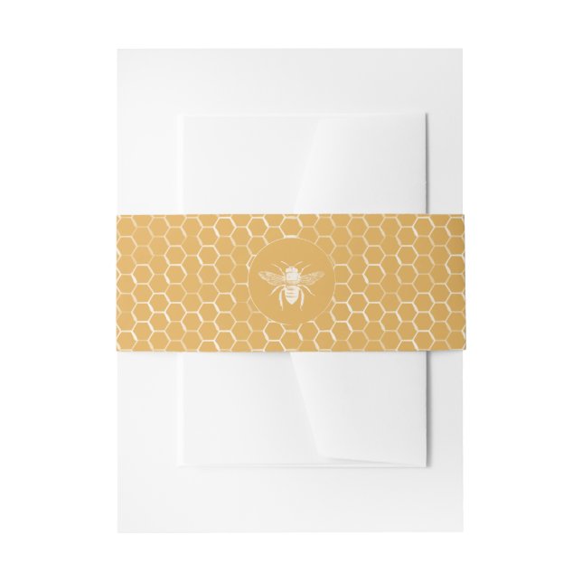 Cintas Para Invitaciones Patrón de abejas y abejas doradas (Anverso Ejemplo)