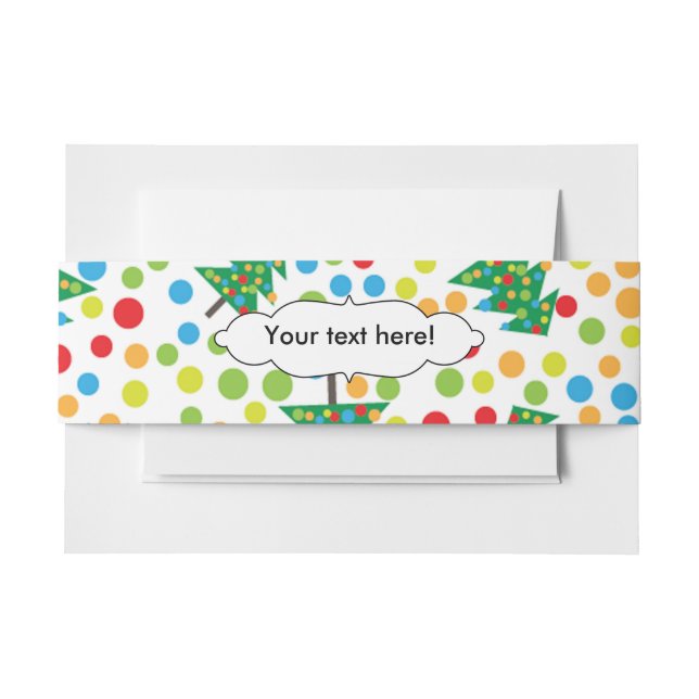 Cintas Para Invitaciones patrón de árboles de Navidad (Anverso Ejemplo)
