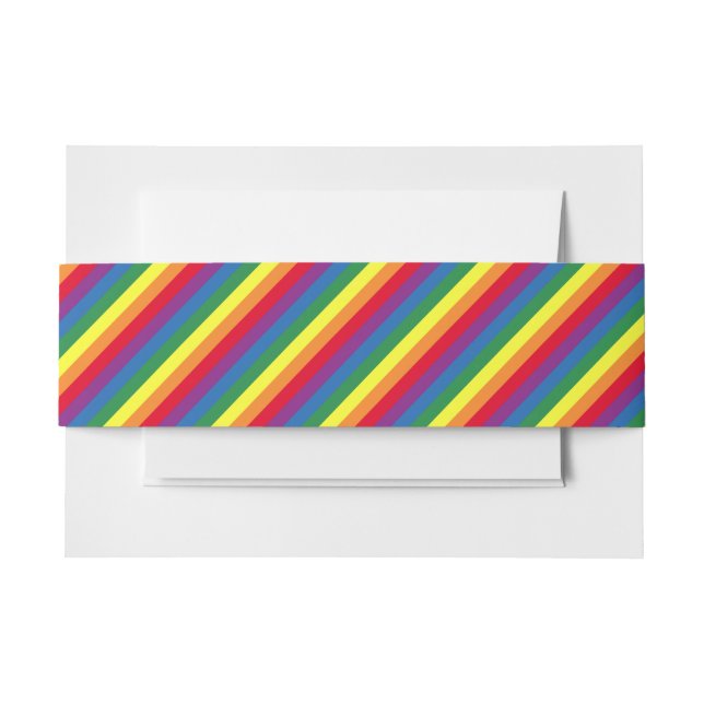 Cintas Para Invitaciones Patrón de arco iris diagonal (Anverso Ejemplo)