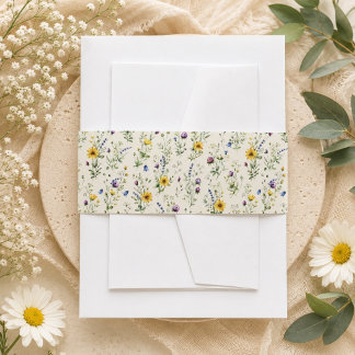 Cintas Para Invitaciones Patrón de boda floral de acuarela de flores silves