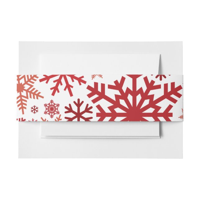 Cintas Para Invitaciones Patrón de copo de nieve navideño (Anverso Ejemplo)
