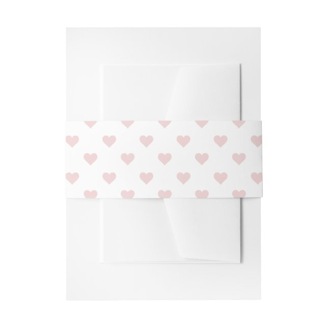 Cintas Para Invitaciones Patrón de Corazón Rosado (Anverso Ejemplo)