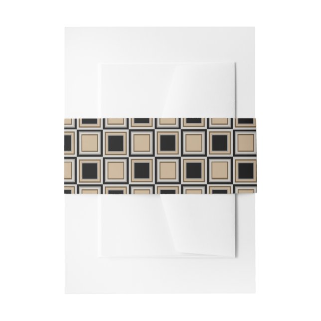 Cintas Para Invitaciones patrón de cuadrados (Anverso Ejemplo)