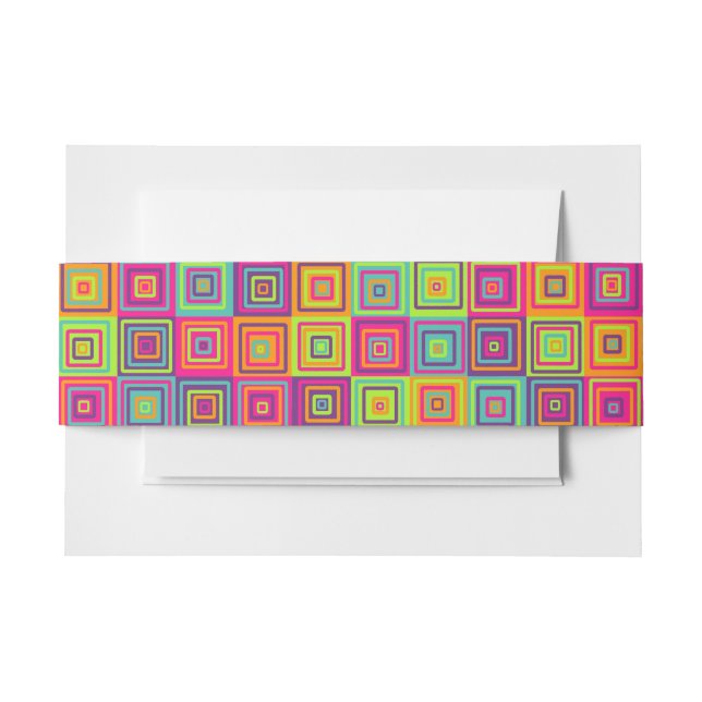 Cintas Para Invitaciones Patrón de cuadrados (Anverso Ejemplo)