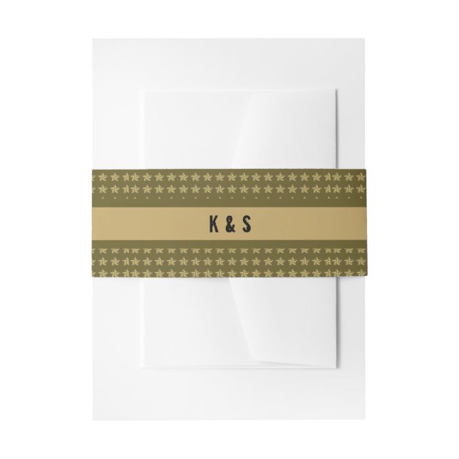 Cintas Para Invitaciones Patrón de estrellas militares (Anverso Ejemplo)