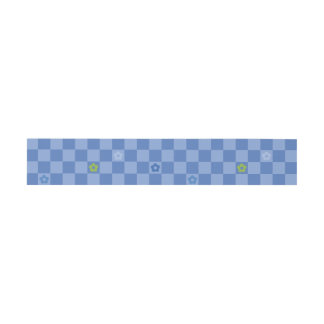 Cintas Para Invitaciones Patrón de flores a cuadros nº 01 - Azul claro