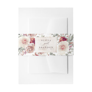 Cintas Para Invitaciones Patrón de Flores de Sombra Teresa Elegante Boda