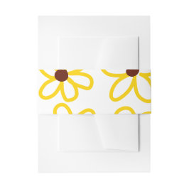 Cintas Para Invitaciones Patrón de girasol amarillo marrón flor floral boho