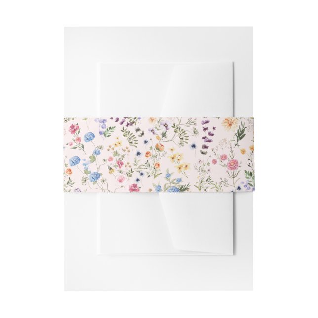 Cintas Para Invitaciones Patrón de jardín botánico de flores silvestres de  (Anverso Ejemplo)