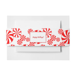 Cintas Para Invitaciones Patrón de menta roja y blanca editable