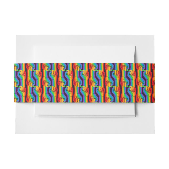 Cintas Para Invitaciones Patrón de puño arco iris (Anverso Ejemplo)