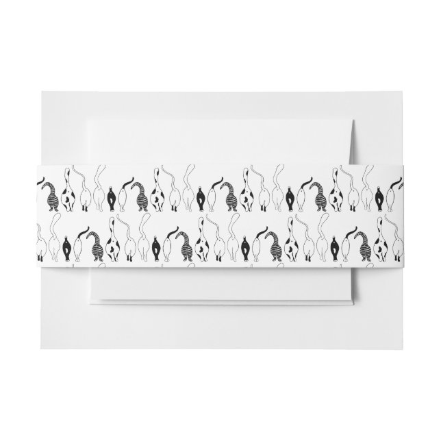 Cintas Para Invitaciones Patrón de puntas de gato (Anverso Ejemplo)