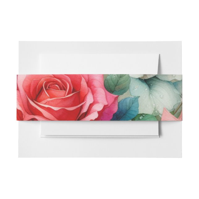 Cintas Para Invitaciones Patrón de Rosa Caprichosa (Anverso Ejemplo)