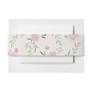 Cintas Para Invitaciones Patrón de Rosas Rosadas