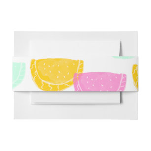 Cintas Para Invitaciones Patrón de sandía acuarela rosa verde amarillo