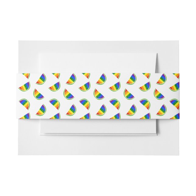 Cintas Para Invitaciones Patrón de sandía arco iris (Anverso Ejemplo)