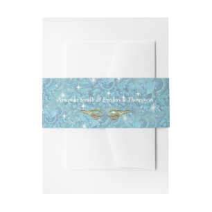 Cintas Para Invitaciones Patrón de seda azul mixto con manchas blancas