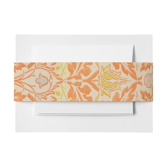 Cintas Para Invitaciones Patrón de Tapiz de masa dorada William Morris (Anverso Ejemplo)