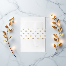 Cintas Para Invitaciones Patrón del corazón dorado