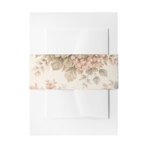 Cintas Para Invitaciones Patrón floral de rosa vintage Pastel elegante