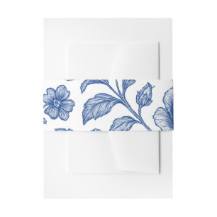 Cintas Para Invitaciones Patrón floral de Rosas azules reales