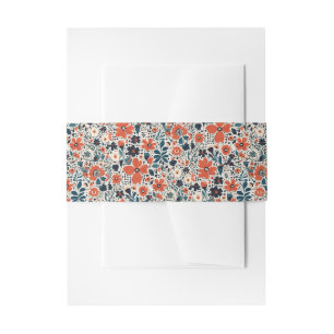 Cintas Para Invitaciones Patrón floral lindo otoñal retro