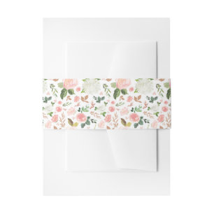 Cintas Para Invitaciones Patrón Floral Primavera Rosado