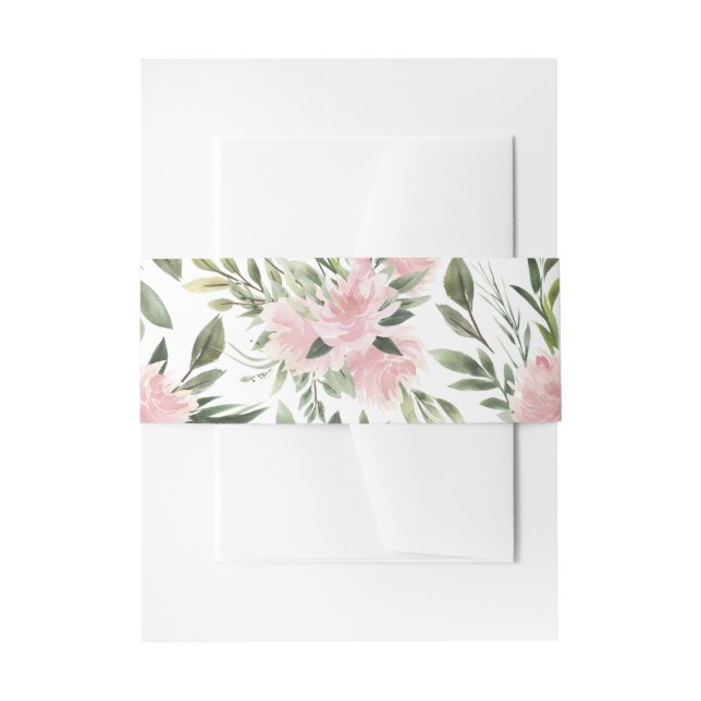 Cintas Para Invitaciones Patrón floral rosa (Anverso Ejemplo)