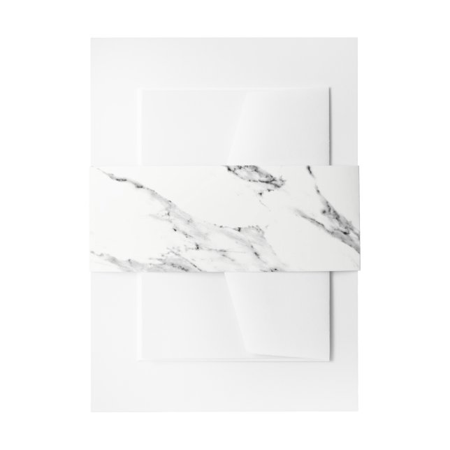 Cintas Para Invitaciones Patrón moderno de mármol blanco y negro (Anverso Ejemplo)