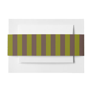 Cintas Para Invitaciones Patrón rayado en color marrón chocolate y verde ol