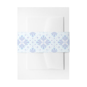 Cintas Para Invitaciones Patrón repetido floral geométrico azul pastel