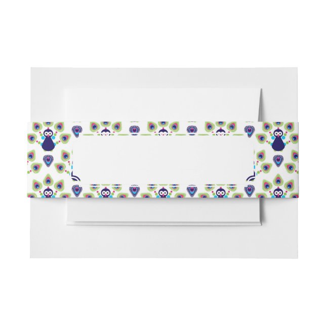 Cintas Para Invitaciones pavo real exótico retro de la India (Anverso Ejemplo)