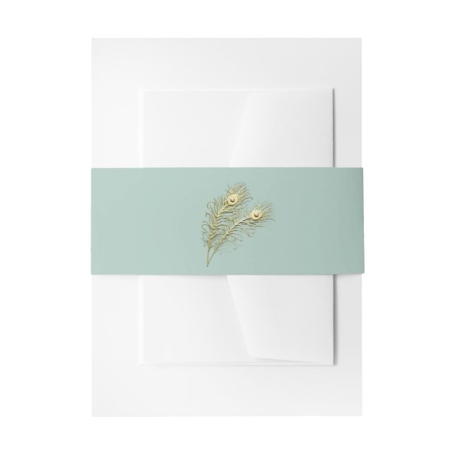 Cintas Para Invitaciones Peacock Feathers (Anverso Ejemplo)