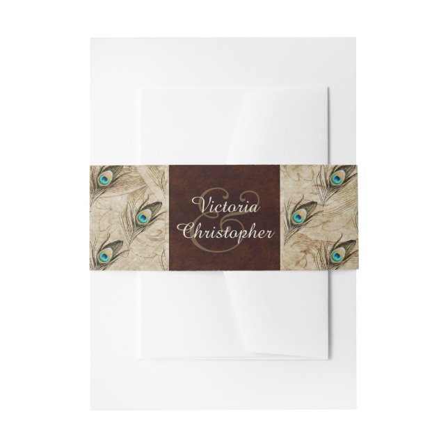Cintas Para Invitaciones Peacock vintage (Anverso Ejemplo)