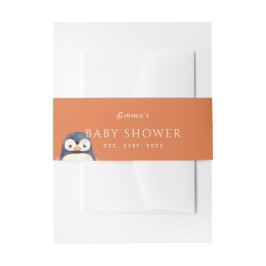 Cintas Para Invitaciones Penguin Winter Wonderland Belly Band-Otumn Naranja