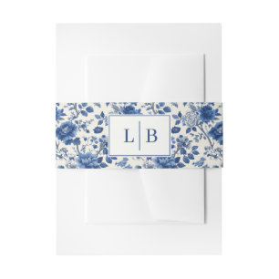 Cintas Para Invitaciones Peonía Floral Azul Sereno