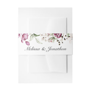 Cintas Para Invitaciones Peonies Pink Burgundy Boda Floral