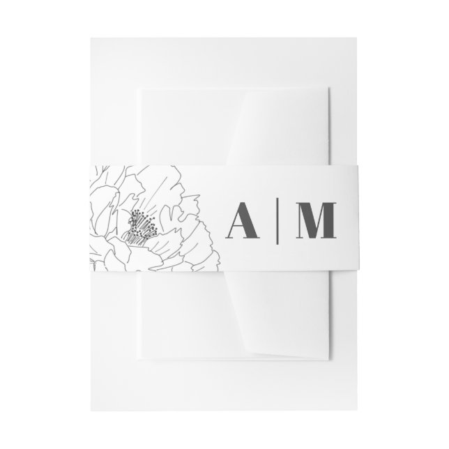 Cintas Para Invitaciones Peony de arte en línea (Anverso Ejemplo)