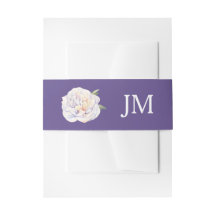 Peony Monogram Floral Violeta Púrpura Boda