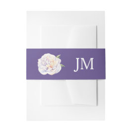Cintas Para Invitaciones Peony Monogram Floral Violeta Púrpura Boda