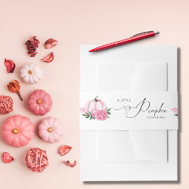 Cintas Para Invitaciones Pequeña calabaza Rubor Rosado Rústico Baby Shower