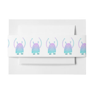 Cintas Para Invitaciones Pequeño Monstruo Azul