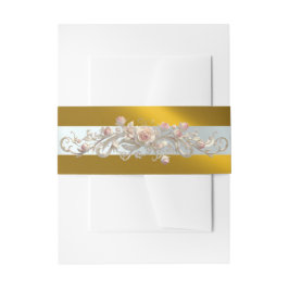 Cintas Para Invitaciones Pergamino de Rosa - Oro/Plata